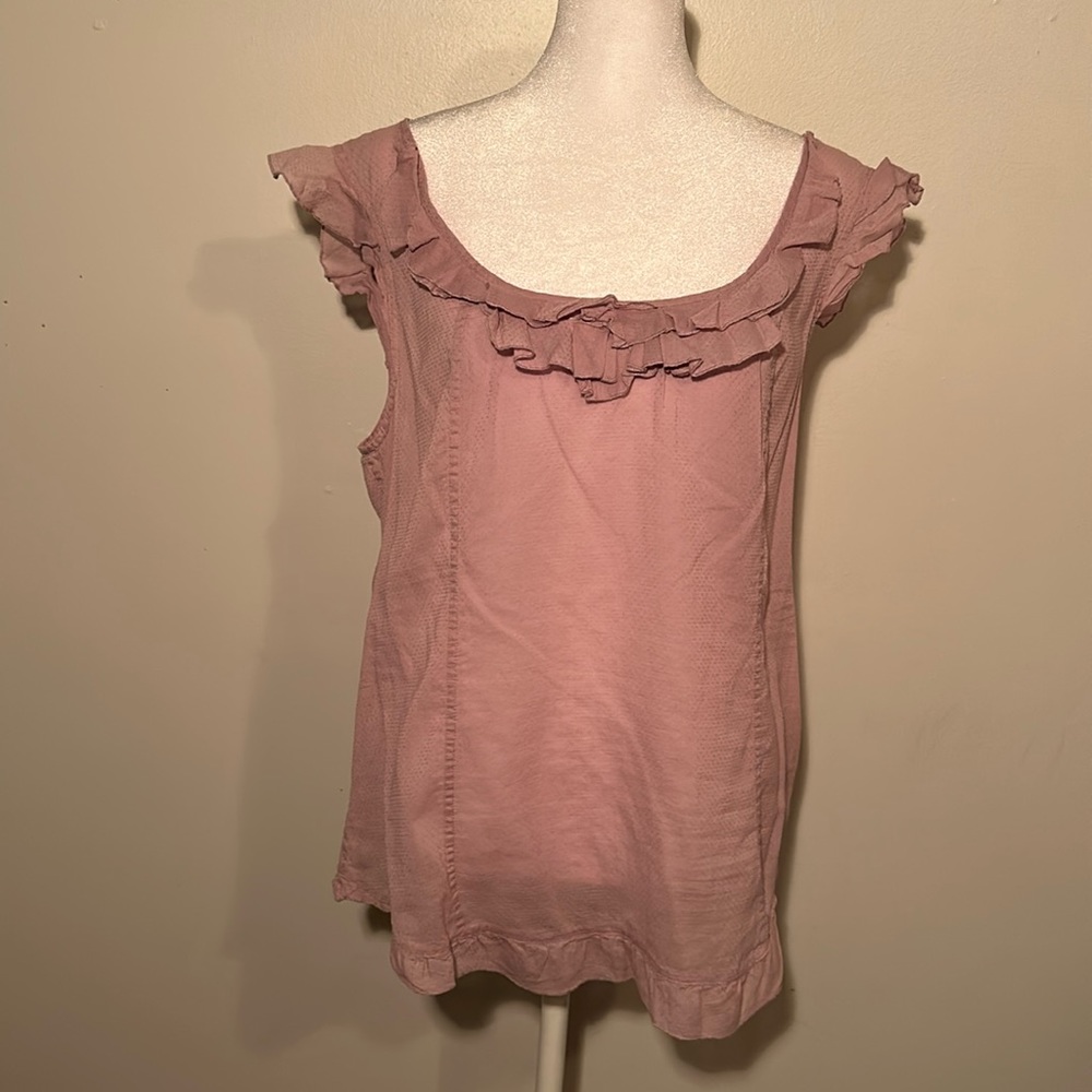 Calvin Klein Light Mauve Cotton Top Size L.